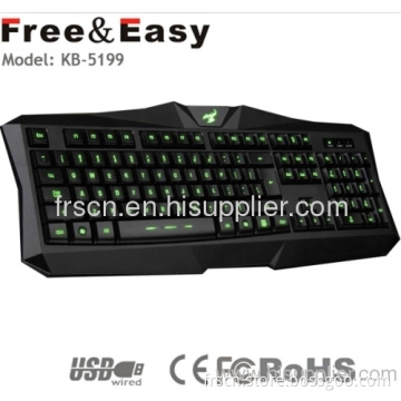 Shining Oem Logo Print Wired Led Game Keyboard 